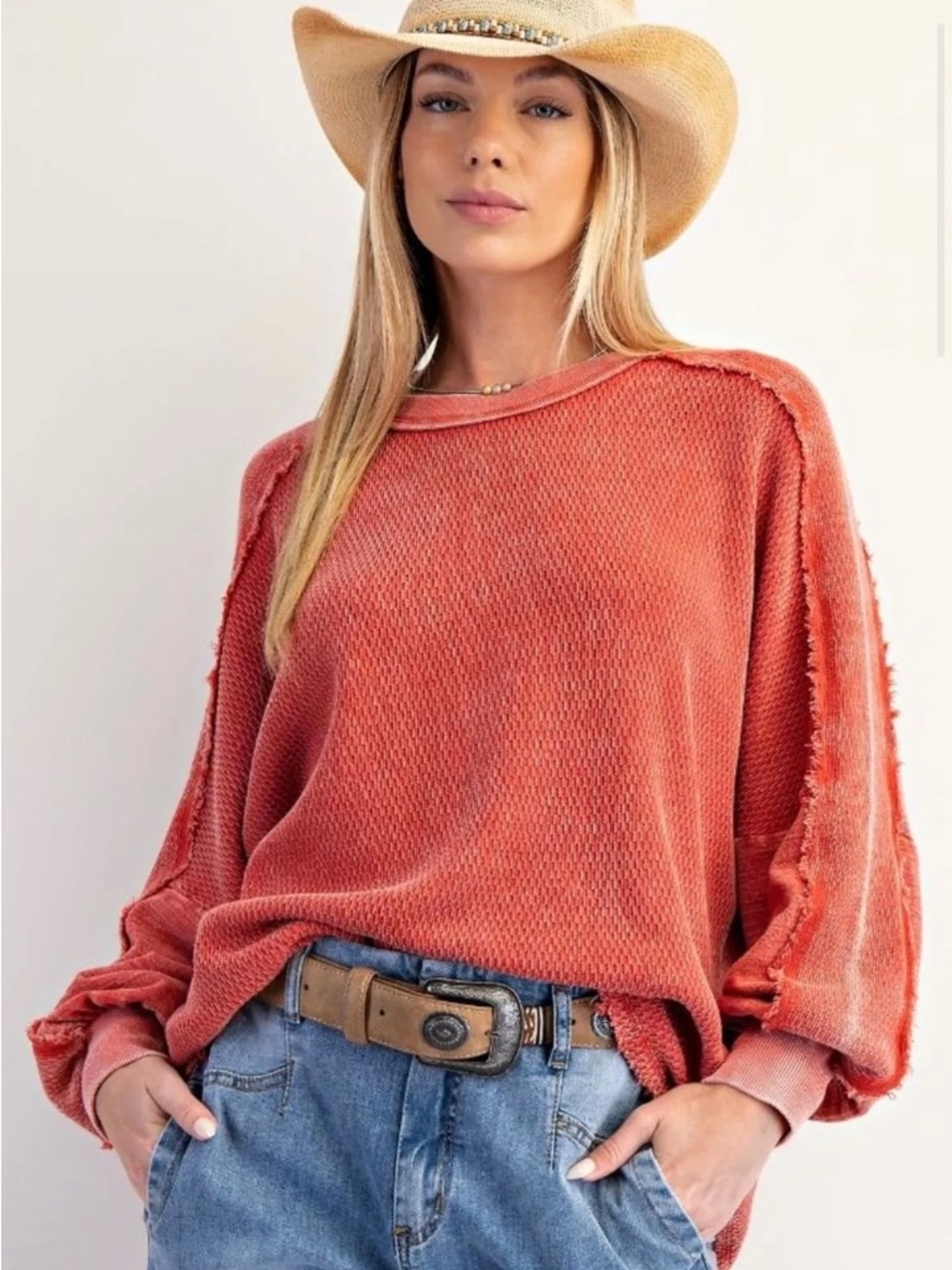 NWT Easel Textured Thermal Top